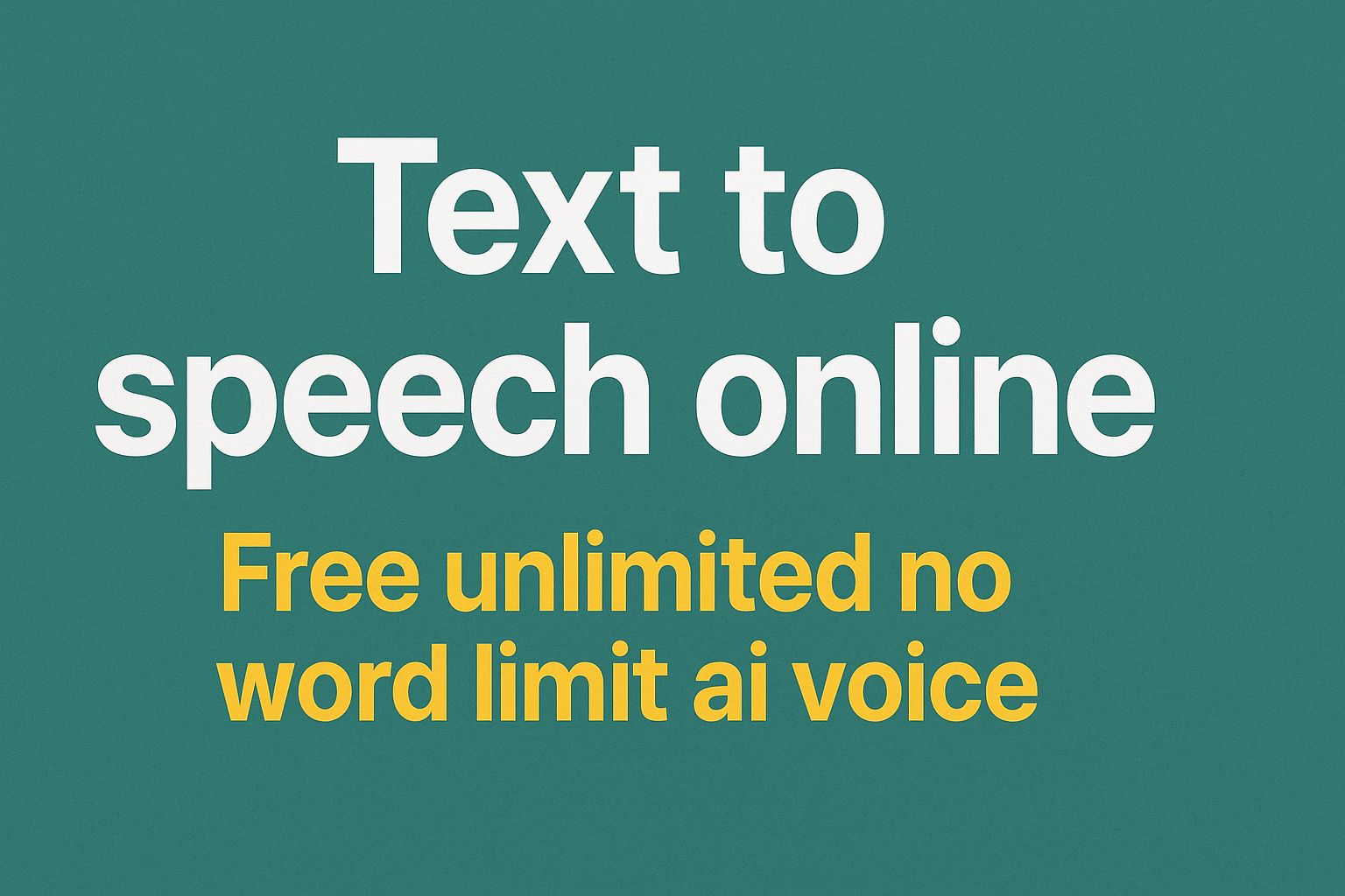 The Future of TTS: Free and Unrestricted